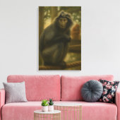 Contemplatieve aap - Serene Wildlife Art Canvas Afdruk (Insitu (Woonkamer))