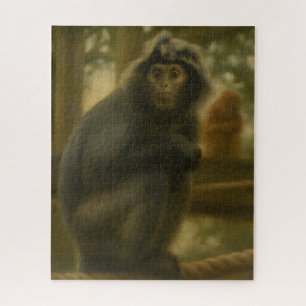 Contemplatieve aap - Serene Wildlife Art Legpuzzel