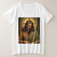 Contemplatieve Jesus Dames Plus Size T-shirt