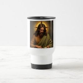 Contemplatieve Jezus met een Halo Travel Mug Reisbeker