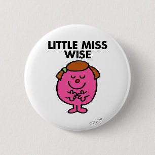 Contemplatieve kleine Miss Wise Ronde Button 5,7 Cm