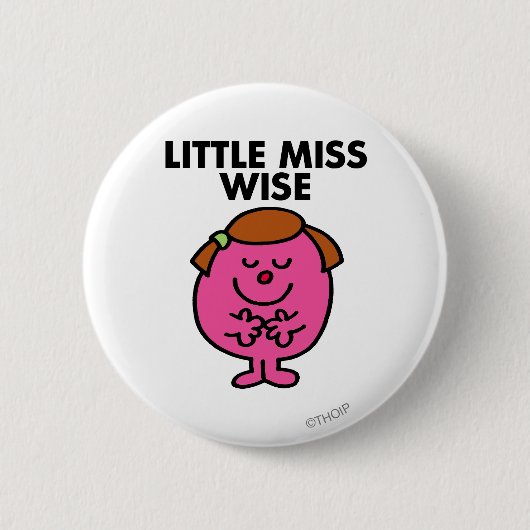 Contemplatieve kleine Miss Wise Ronde Button 5,7 Cm (Voorkant)