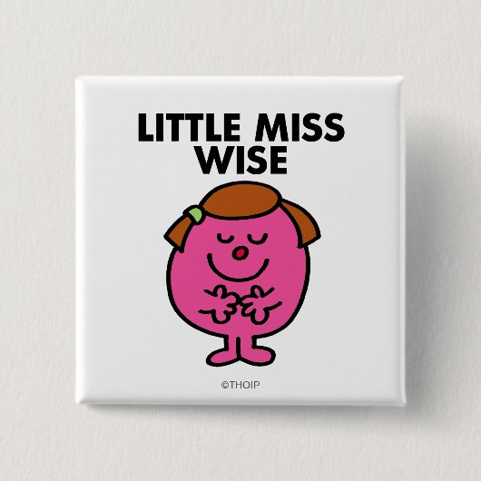 Contemplatieve kleine Miss Wise Vierkante Button 5,1 Cm (Voorkant)