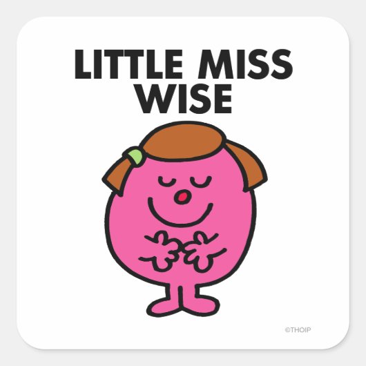 Contemplatieve kleine Miss Wise Vierkante Sticker (Voorkant)