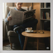 Contemplatieve nieuwslezer poster (Voorkant)