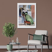 Contemplatieve Victoriaans dame in het groen - Ele Poster