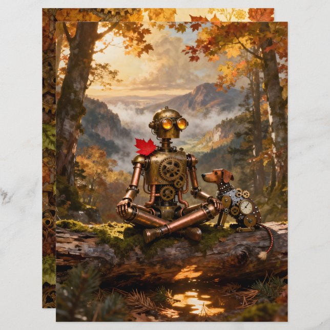 Contemplating Nature Scrapbook Paper (Voorkant / Achterkant)