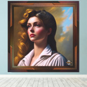 Contemplating The Future AI Concept Art van Xzendo Canvas Afdruk (Insitu (Houten vloer))
