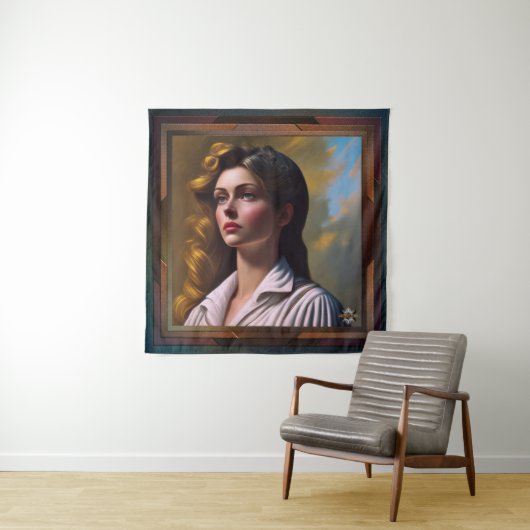 Contemplating The Future AI Concept Art van Xzendo Wandkleed (In situ)