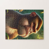 Contemplative Jungle Ape - Grumpy Cheeks Monkey Po Legpuzzel (Horizontaal)