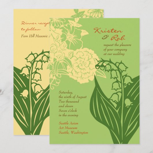 Contempo Floral (komkommer/crème) Kaart (Voorkant / Achterkant)