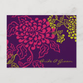 Contempo Floral (Paarse Chartreuse) Bewaar de datu Aankondigingskaart (Voorkant)