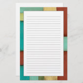 Contempoary Coastal Multicolored Painting Briefpapier (Voorkant / Achterkant)