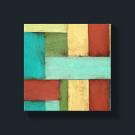 Contempoary Coastal Multicolored Painting Canvas Afdruk<br><div class="desc">Aqua, green, red and yellow meet in an explosion of color reminiscent of a pattern on a beach deck. Hanging this contemporary coastal painting on your wall may entice you to take that vacation you ve been putting off! Makes a great gift for anyone in need of a beach getaway....</div>