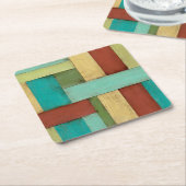 Contempoary Coastal Multicolored Painting Kartonnen Onderzetters (Schuin)