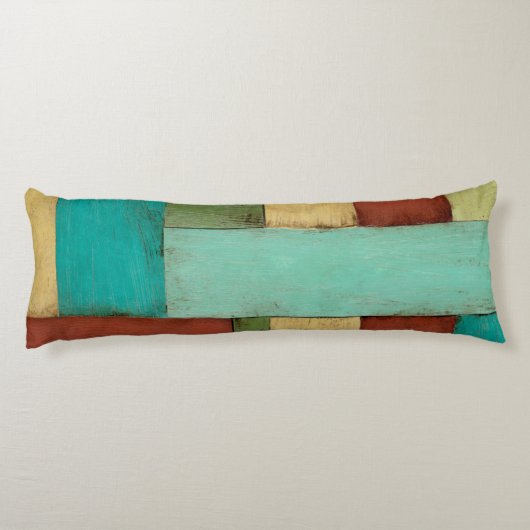 Contempoary Coastal Multicolored Painting Lichaamskussen (Achterkant)