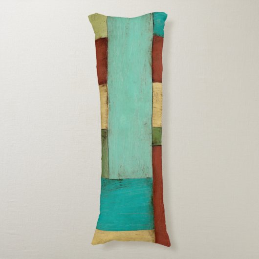 Contempoary Coastal Multicolored Painting Lichaamskussen (Voorkant Verticaal)