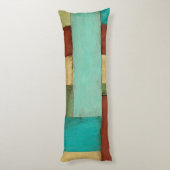 Contempoary Coastal Multicolored Painting Lichaamskussen (Achterkant (Verticaal))