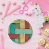 Contempoary Coastal Multicolored Painting Papieren Bordje (Feest)