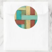 Contempoary Coastal Multicolored Painting Ronde Sticker (Tas)