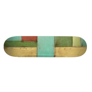 Contempoary Coastal Multicolored Painting Skateboard
