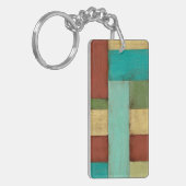 Contempoary Coastal Multicolored Painting Sleutelhanger (Voorkant Links)