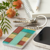 Contempoary Coastal Multicolored Painting Sleutelhanger (Voorkant Rechts)
