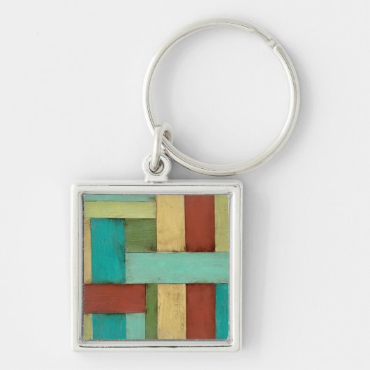 Contempoary Coastal Multicolored Painting Sleutelhanger (Voorkant)