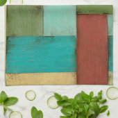 Contempoary Coastal Multicolored Painting Theedoek (Gevouwen)