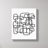 Contemporary Abstract Line Art Black And White  Canvas Afdruk (Voorkant)
