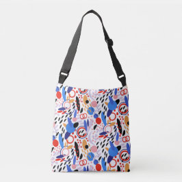 Contemporary Abstract Red Beige Black Blue. Crossbody Tas