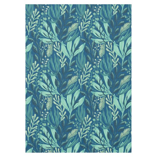 Contemporary Aquatics Blue Green Foliage Tafelkleed (Voorkant)
