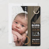 Contemporary Birth Announcement Kaart (Voorkant)
