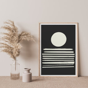 Contemporary Black and White Abstract Art Poster