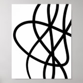 Contemporary Black and White Abstract Line Art Poster (Voorkant)
