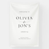Contemporary Black and White Wedding Welcome  Spandoek (Verticaal)