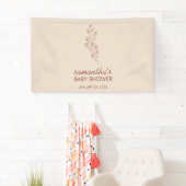 Contemporary Botanical Baby Shower Calligraphy Art Spandoek (Insitu)
