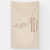 Contemporary Botanical Baby Shower Calligraphy Art Spandoek (Verticaal)