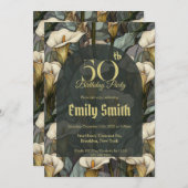 Contemporary Call Lilies Floral Girl Birthday  Kaart (Voorkant / Achterkant)