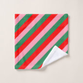 Contemporary Christmas Candy Stripes  Bad Handdoek (Wasdoekje)