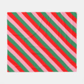 Contemporary Christmas Candy Stripes  Fleece Deken (Voorkant (Horizontaal))