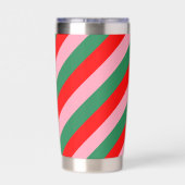 Contemporary Christmas Candy Stripes  Geïsoleerde Drinkbeker (Achterkant)