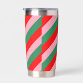 Contemporary Christmas Candy Stripes  Geïsoleerde Drinkbeker (Rechts)