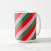 Contemporary Christmas Candy Stripes  Koffiemok (Voorkant rechts)