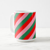 Contemporary Christmas Candy Stripes  Koffiemok (Voorkant links)