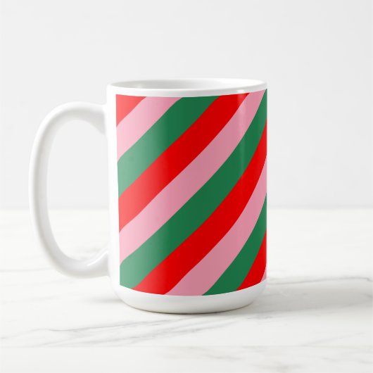 Contemporary Christmas Candy Stripes  Koffiemok (Links)