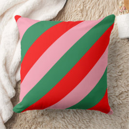 Contemporary Christmas Candy Stripes  Kussen