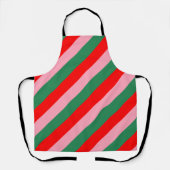 Contemporary Christmas Candy Stripes  Schort (Voorkant)