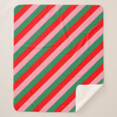 Contemporary Christmas Candy Stripes  Sherpa Deken (Voorkant)