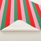 Contemporary Christmas Candy Stripes  Sherpa Deken (3/4)